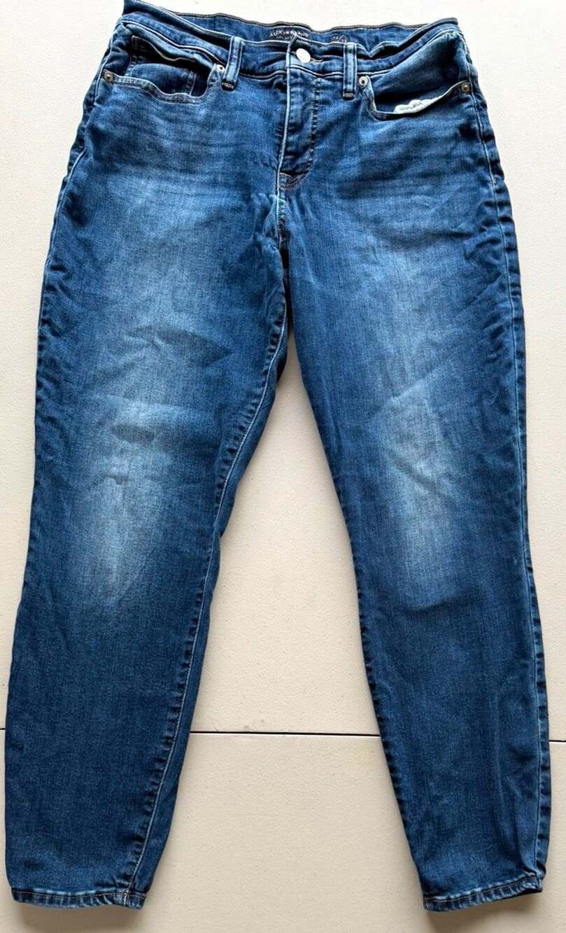 Lucky Brand Women's Skinny Slim Mid-Rise Medium Wash Blue Denim Jeans Size 14